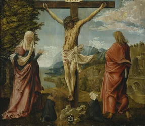 Christus aan het kruis met Maria en Johannes
